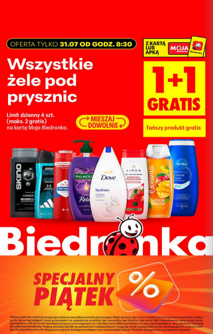 Wszystkie żele pod prysznic (1+1 GRATIS)
