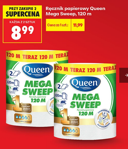 Ręcznik papierowy Qeen Mega Sweep, 120 metrów (przy zakupie 2 opakowań)