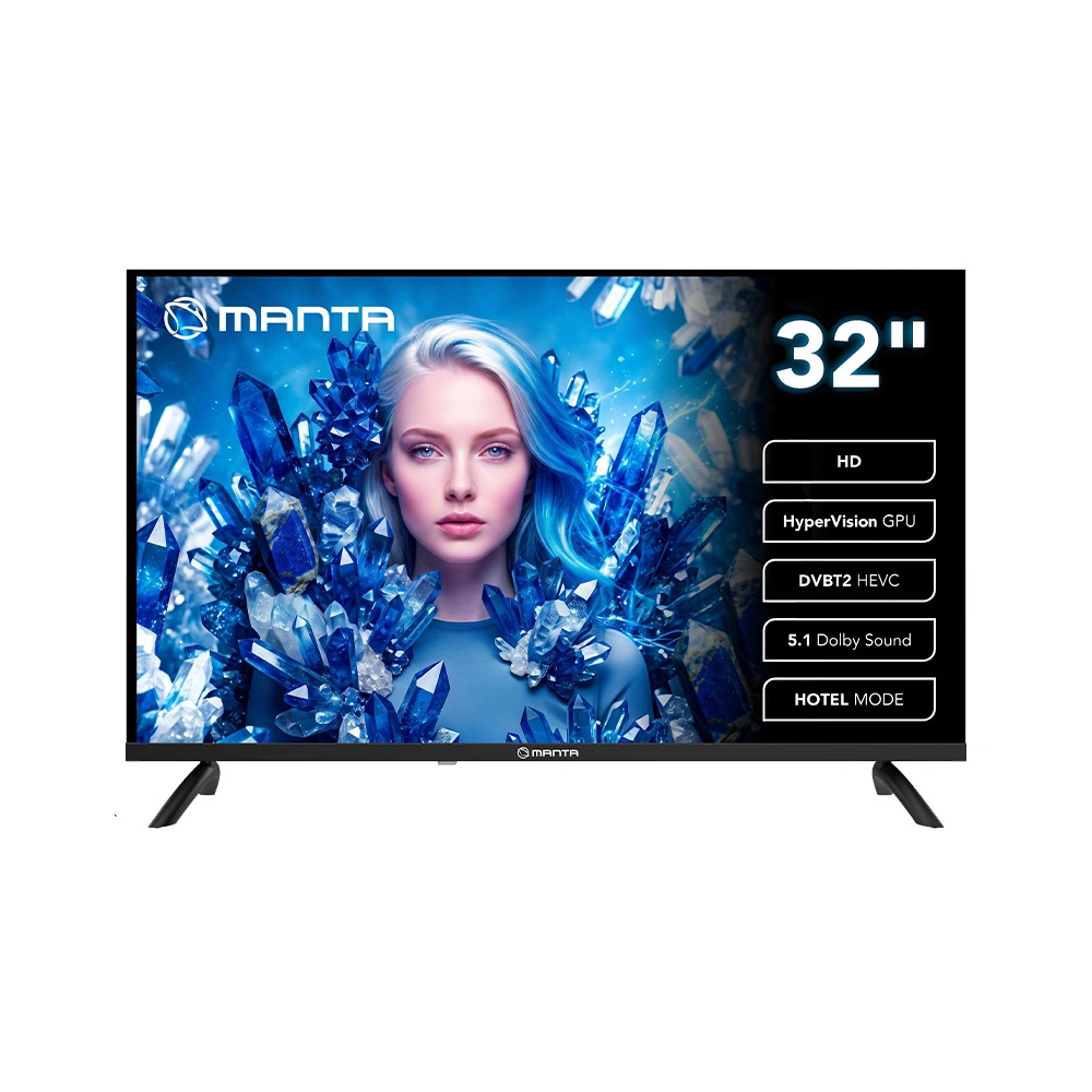 TELEWIZOR 32 cale MANTA MATV002LHN32 TV LED HD TUNER S2 DVBT2 HEVC/265 USB ARC HDMI CI+ SLIM