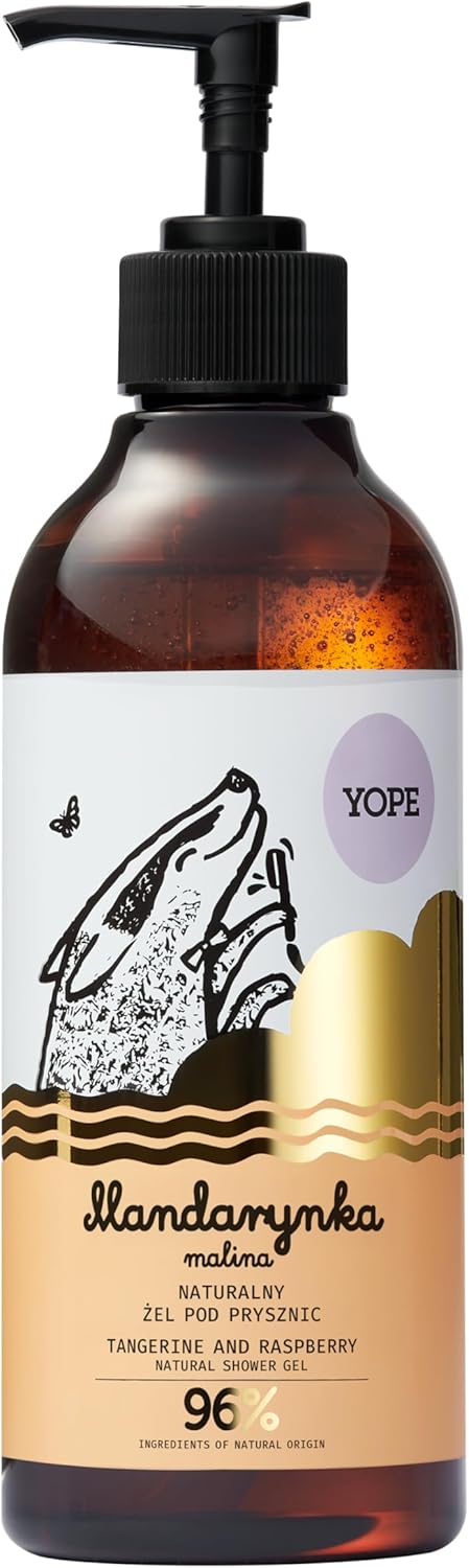 YOPE Żel pod prysznic mandarynka i malina, neutralne pH, łagodny, 400 ml