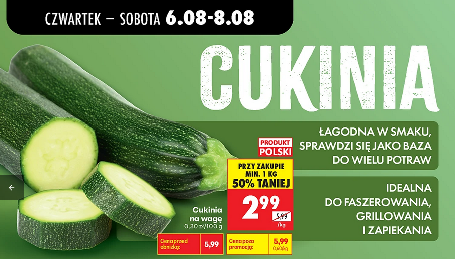 Cukinia, na wagę, 1 KG