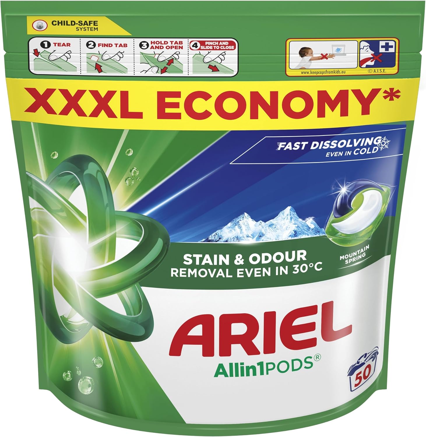 Ariel All in1 PODS Kapsułki do prania (do białego), 50 szt.