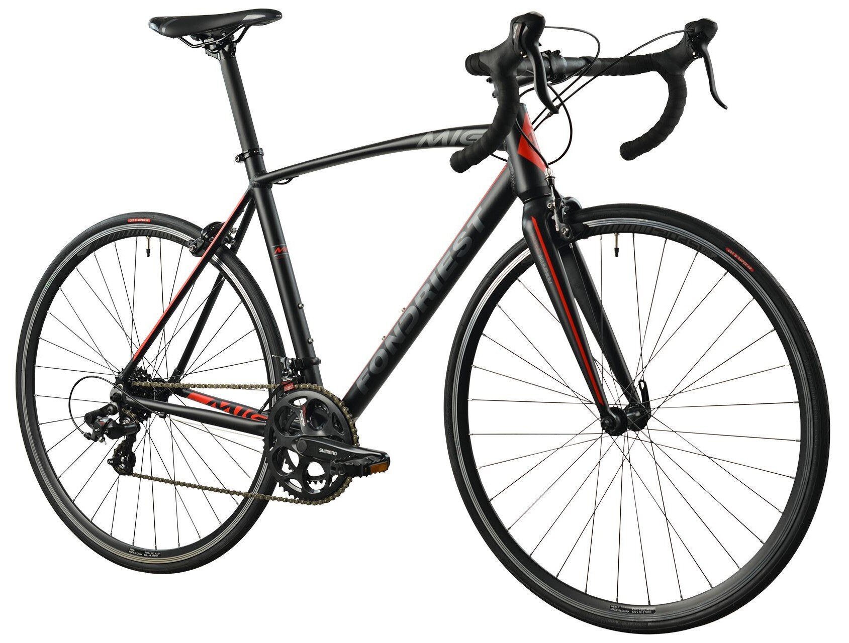 Rower szosowy FONDRIEST 110 Corsa MIG 1.O U21 28 cali Czarno-czerwony