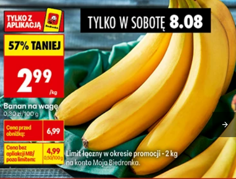 Banan na wagę, 1 KG