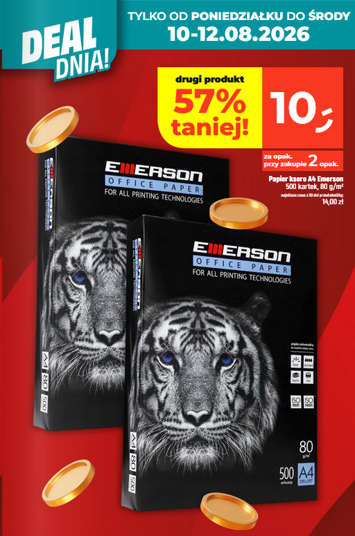 Papier ksero EMERSON, A4, 500 kartek, 80g/m2