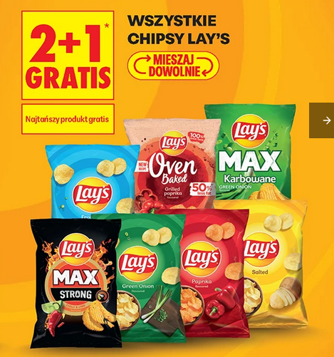 Wszystkie chipsy LAY's (2+1 GRATIS) - Biedronka