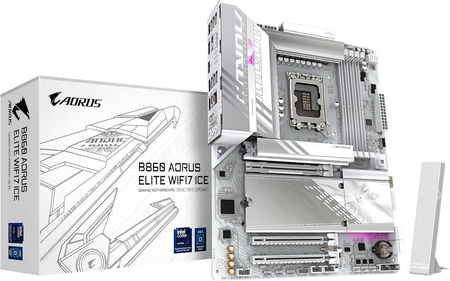 GIGABYTE B860 AORUS ELITE WIFI7 ICE płyta główna - procesory Intel Core Ultra Series, 14+1+2+1 fazy VRM