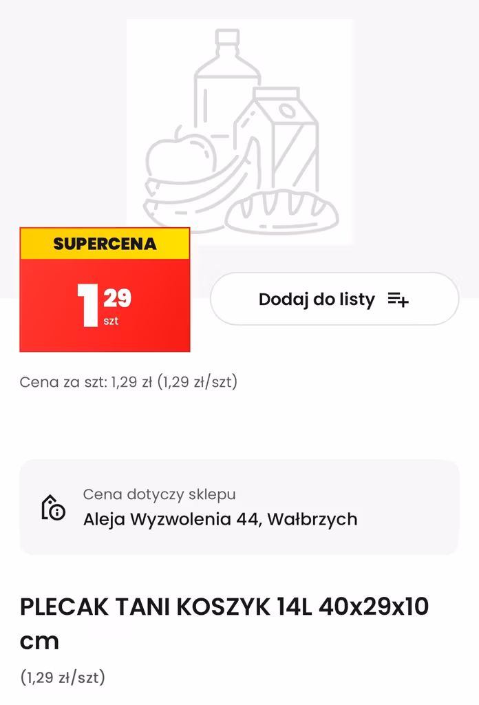 Plecak szkolny, BackPack, 14L - Biedronka