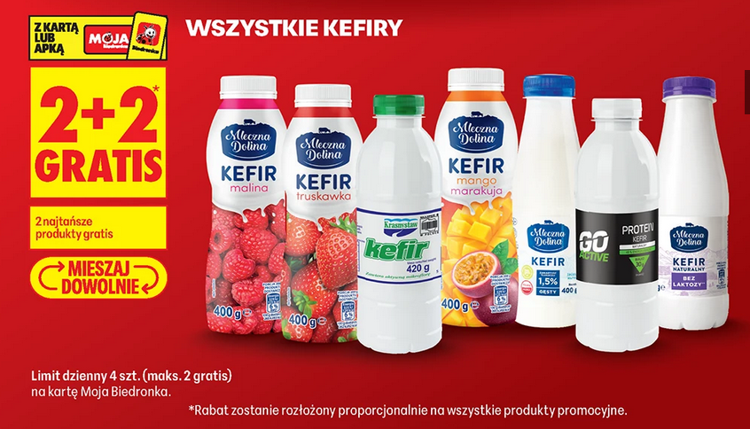 Wszystkie kefiry (2+2 GRATIS)