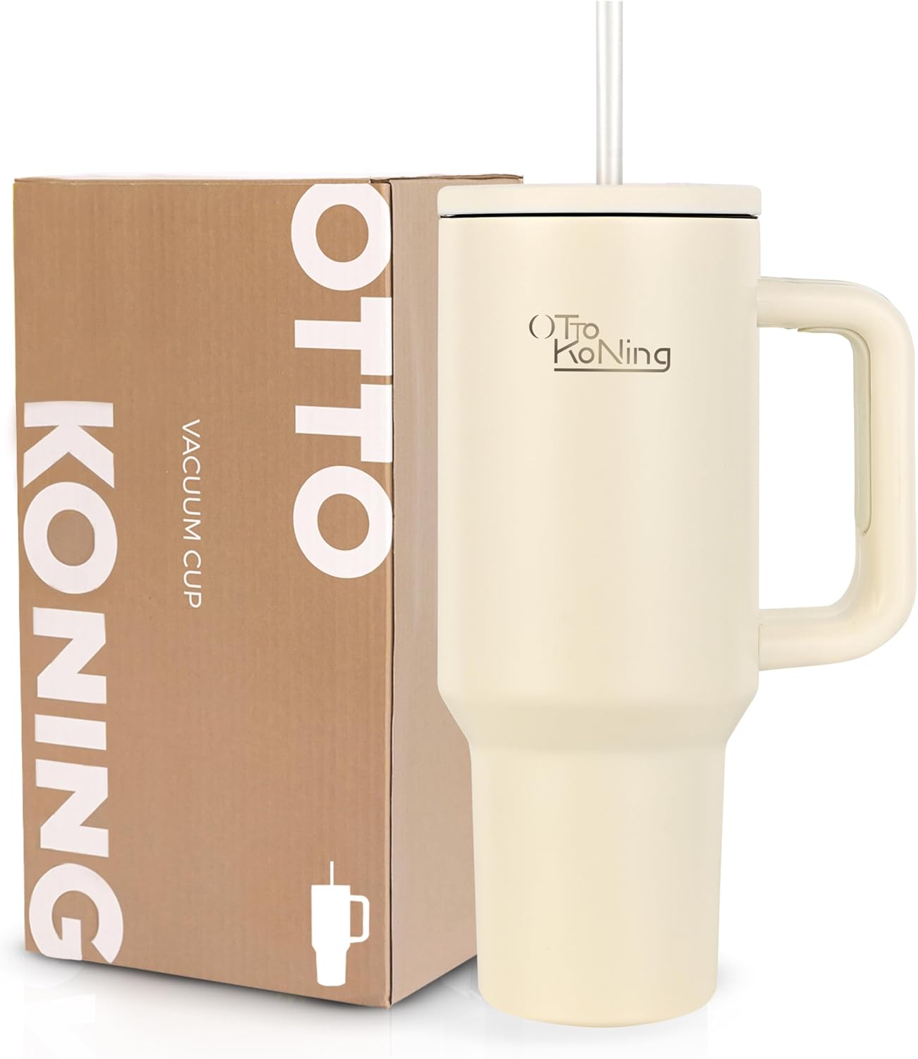 OTTO KONING Kubek Termiczny ze Słomką i Uchwytem 1,2L Stal Nierdzewna