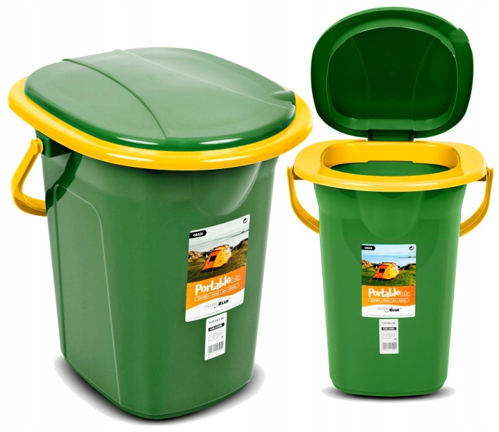 TOALETA PRZENOŚNA TURYSTYCZNA WIADRO WC 19L MOCNA do 120 kg GreenBlue GB320 -