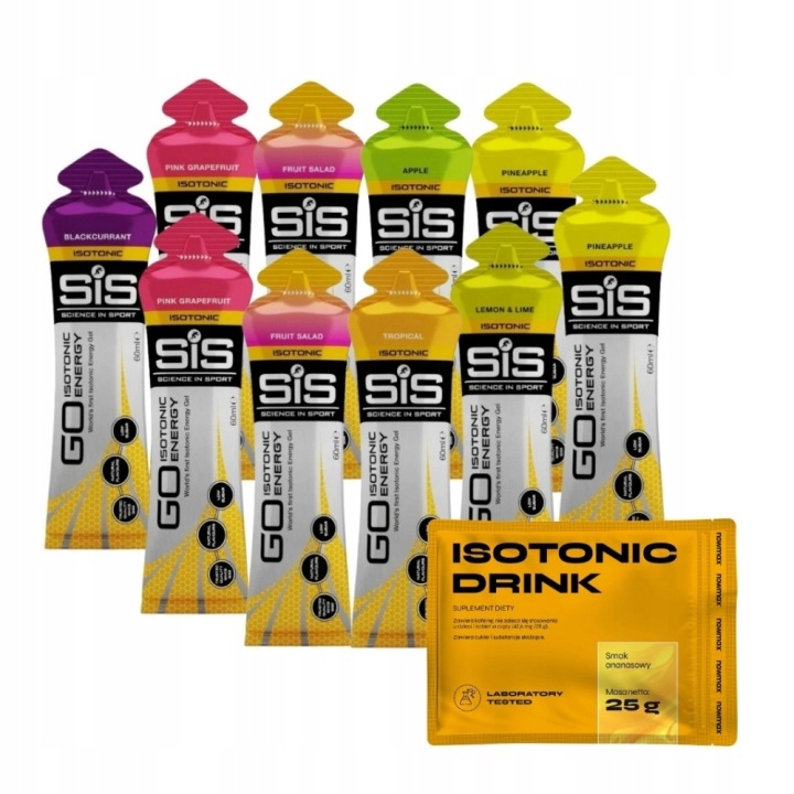 ZESTAW: 10x SIS GO ISOTONIC ŻEL ENERGETYCZNY 60ml - od SportLabs