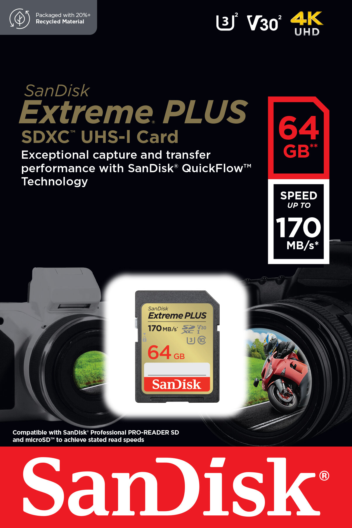 Karta pamięci SANDISK Extreme Plus SDXC 64GB