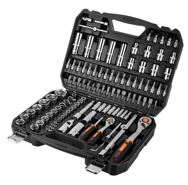 Klucze nasadowe 110 el. 1/4" 1/2" NEO TOOLS 10-066 - od Oficjalny sklep Allegro