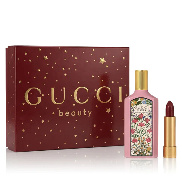 Gucci Flora Gorgeous Gardenia zestaw dla kobiet Woda perfumowana 100 ml + Pomadka 509 Rouge De Beaut