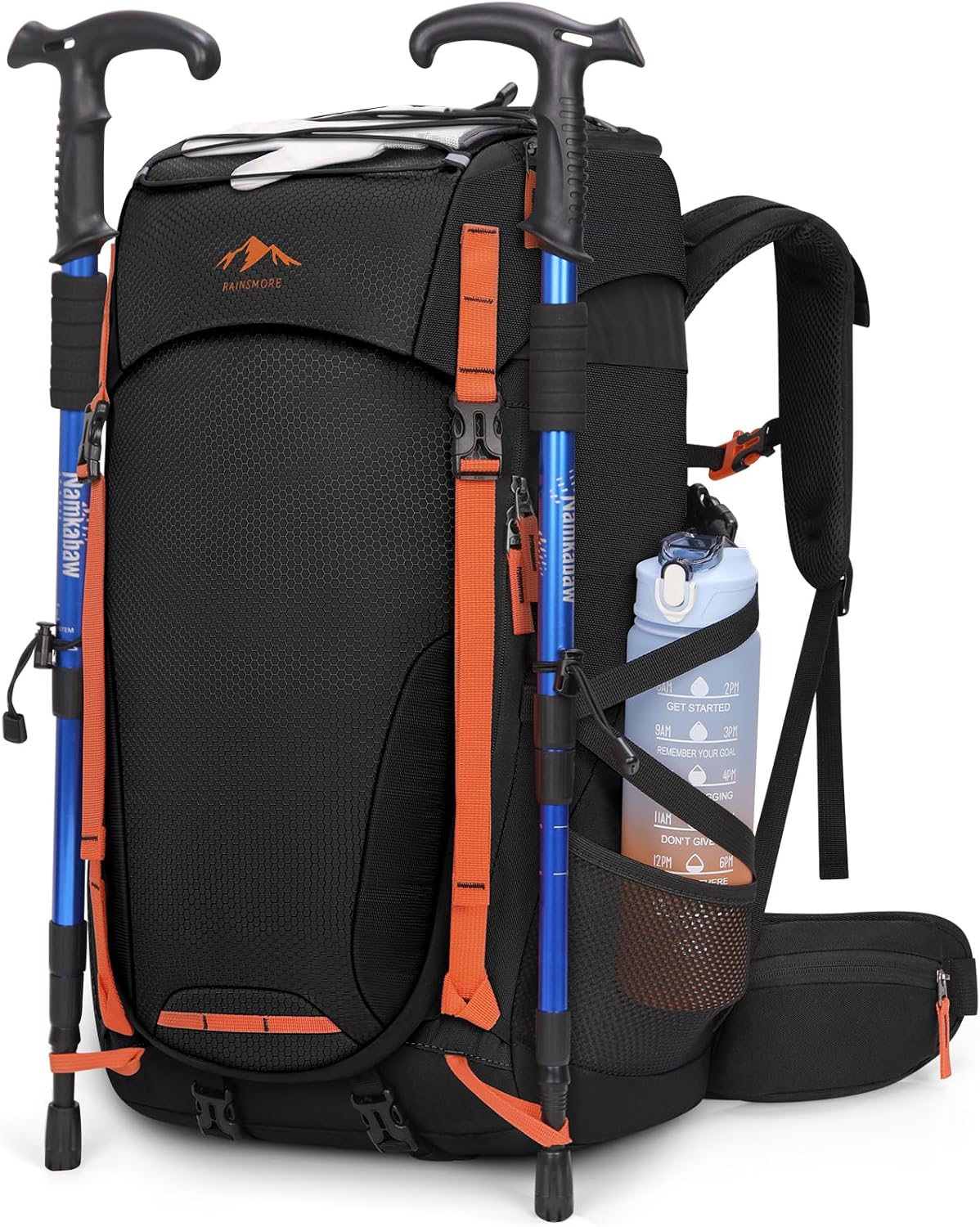 RAINSMORE Plecak turystyczny 40 l Wodoodporny plecak trekkingowy (czarny lub szary)