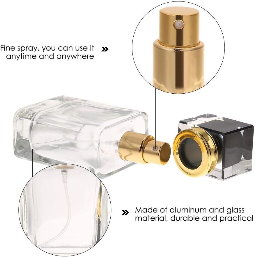 TMISHION, Atomizer/Butelka do perfum, wielokrotnego napełniania Travel Parfum Sprayer Pump Atomizer, 50 ml (czarna)