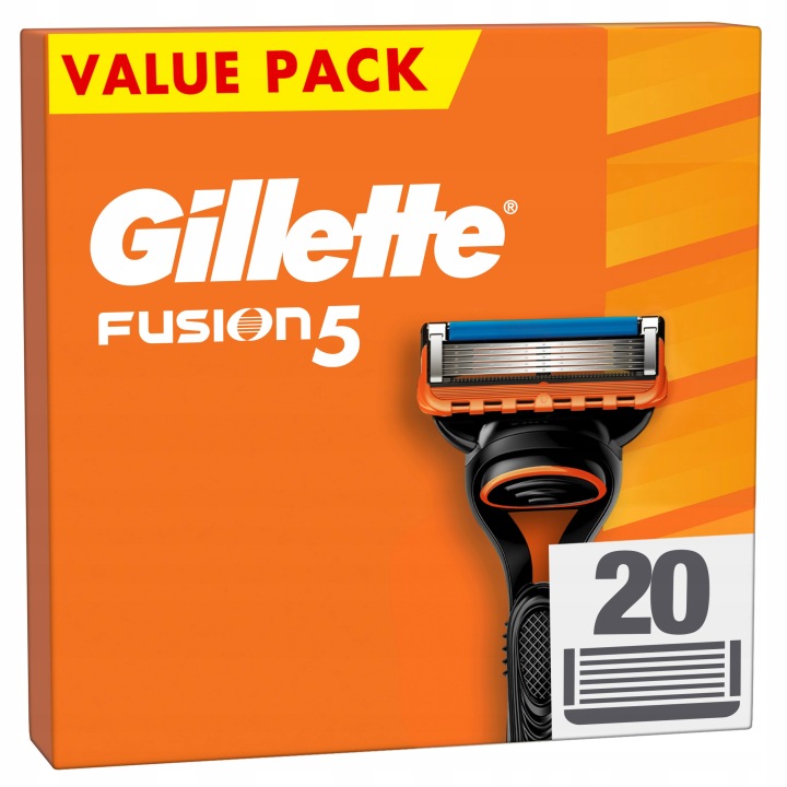 Gillette Fusion5 Wkłady wymienne z 5 ostrzami, 20 sztuk - od Oficjalny sklep Allegro