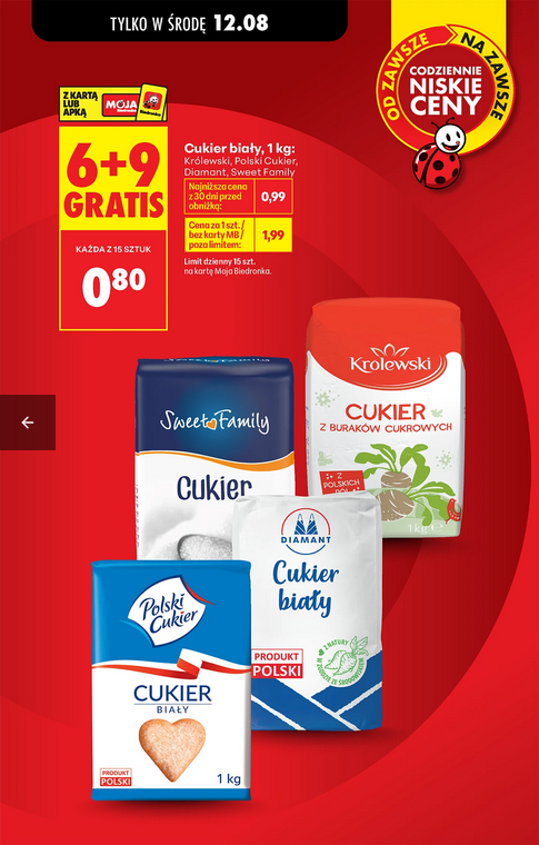 Cukier biały, różne rodzaje, 1 KG (6+9 GRATIS)