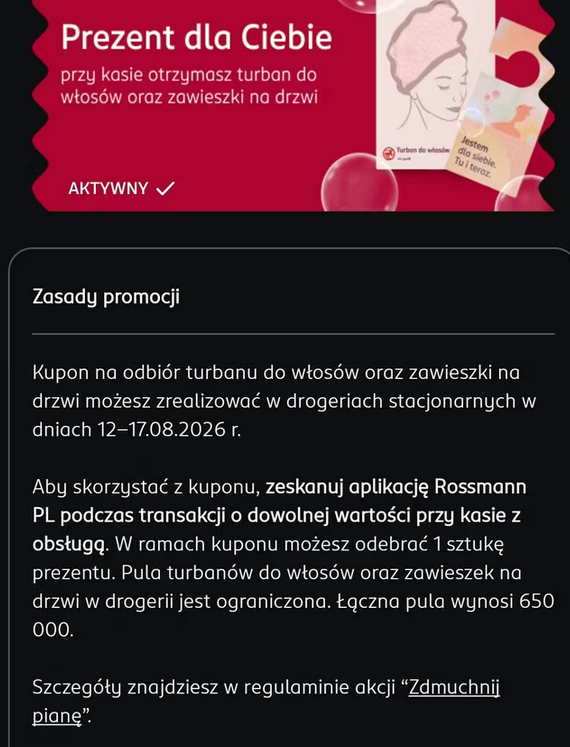 DARMOWY turban do włosów i zawieszki na drzwi za dowolny zakup (Zmuchnij Pianę)  - ROSSMANN