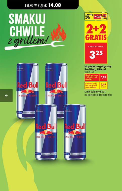 Napój energetyczny Red Bull, 25 ml (2+2 GRATIS)