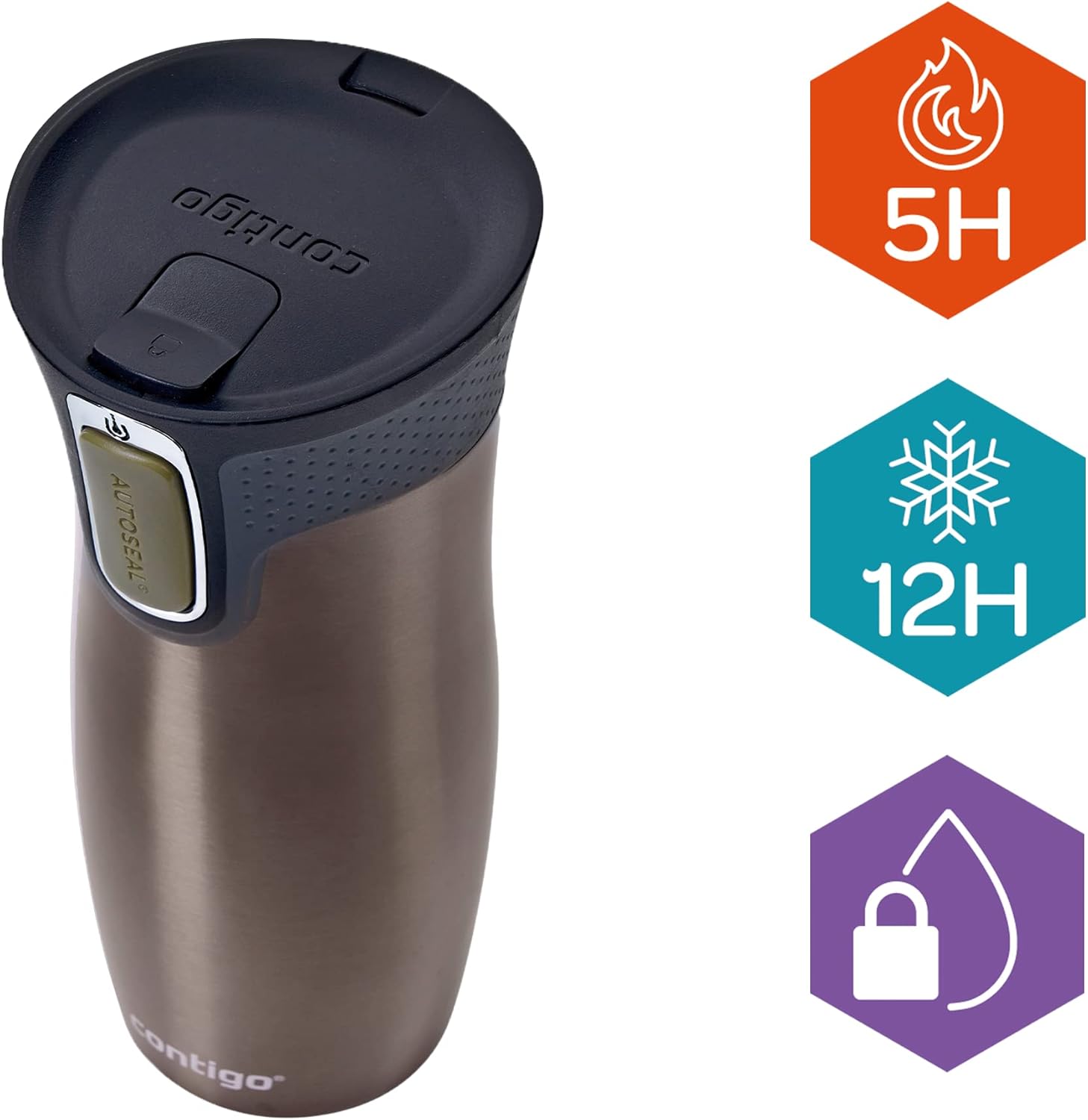 Contigo West Loop Autoseal Thermal Mug, kubek termiczny ze stali nierdzewnej, 470 ml