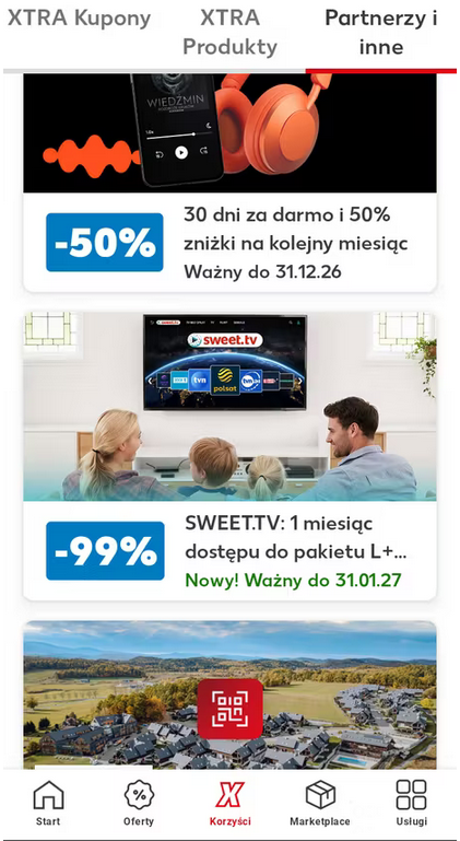 DARMOWY Pakiet telewizyjny sweet.tv na 1 miesiąc (pakiet L) + zniżka 50% na kolejny + 1 film za 1 zł na 30 dni - Kaufland