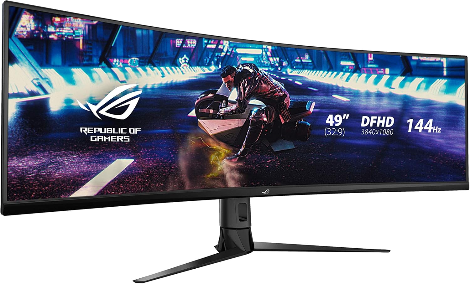 Monitor gamingowy ASUS ROG STRIX, 49", zakrzywiony XG49VQ, 125% sRGB, DP, HDMI, USB 3.0, FreeSync 2 HDR, DisplayHDR 400, AuraSync