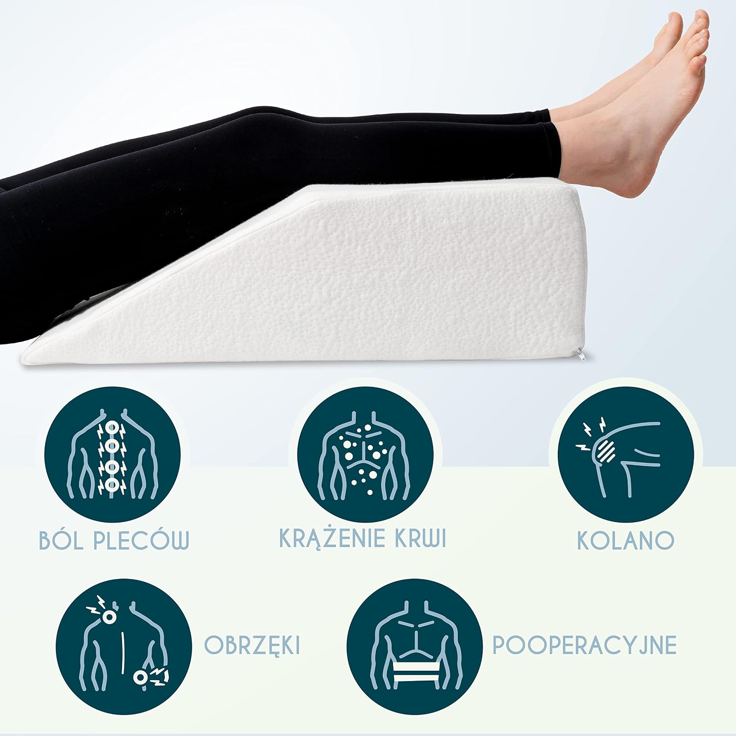 Dreamzie Poduszka do podnoszenia nóg, poduszka terapeutyczna, z pamięcią kształtu