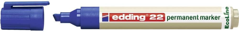Edding 22, marker permanentny, niebieski, końcówka klinowa 1-5 mm (błąd cenowy)