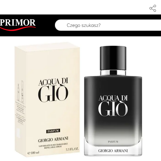 Giorgio Armani Acqua Di Giò Parfum Uzupełnialny Perfumy dla mężczyzn, 100 ML