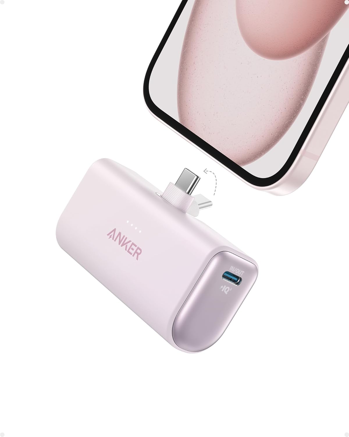 Anker powerbank Nano, 5000 mAh, 22,5 W, składany kabel USB-C (2 kolory)