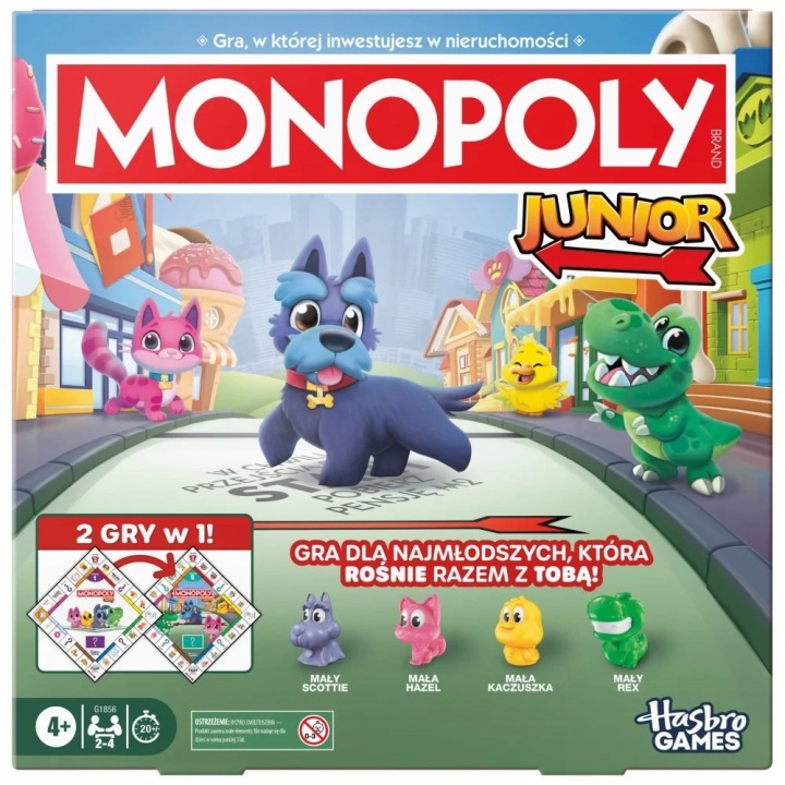 Gra Monopoly Junior 2w1 dwustronna plansza polska wersja Hasbro G1856 - od Fitom_2009
