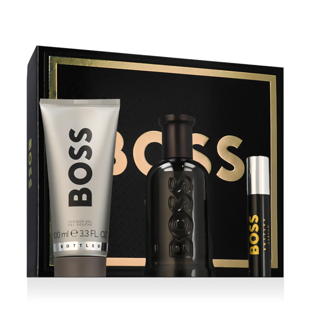 ZESTAW Hugo Boss Hugo Boss Boss Boss Bottled Perfum 100 ml + Perfum MINI 10 ml + SG 100 ml