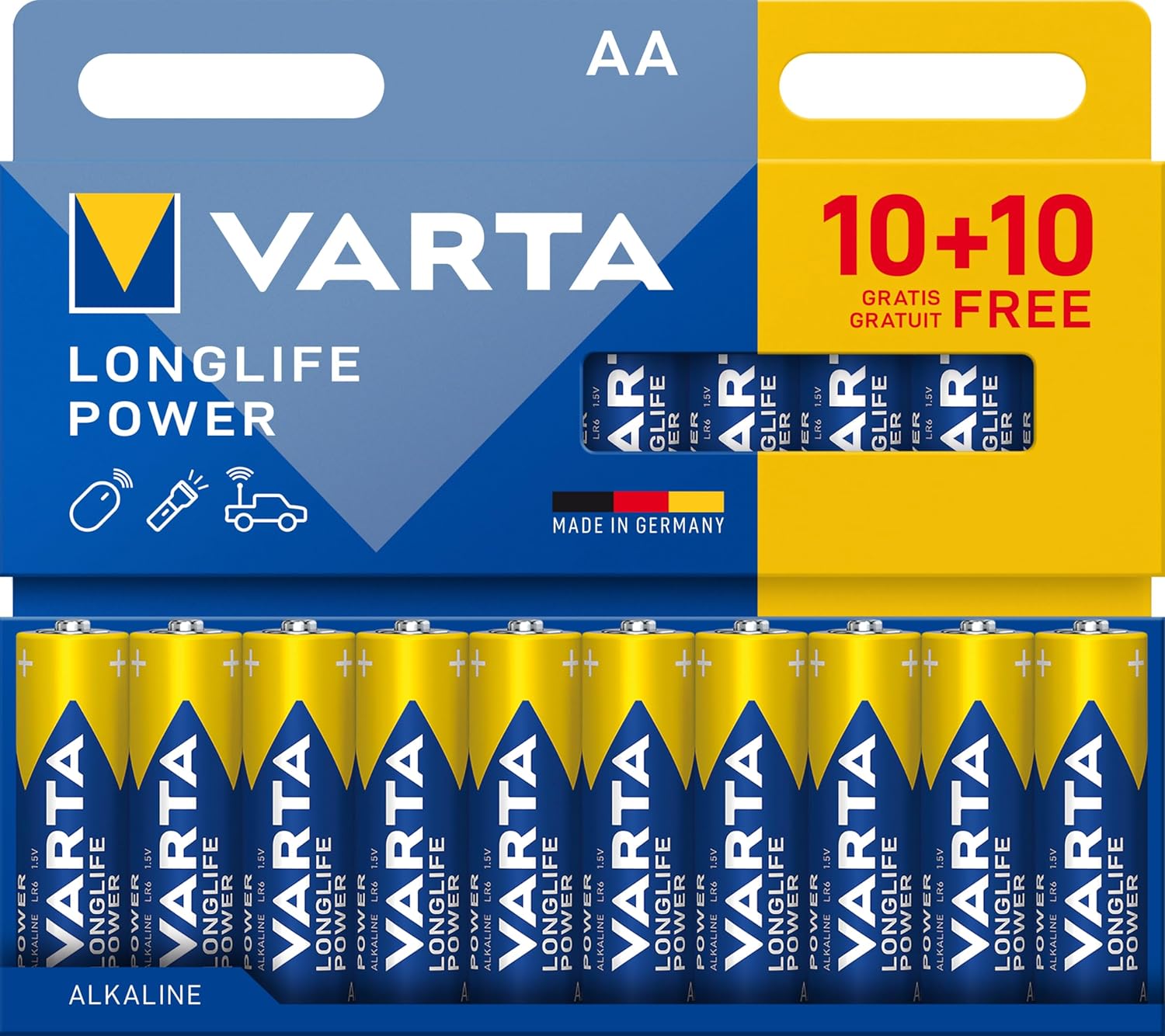 VARTA Baterie AAA, 20 szt., Longlife Power, alkaliczne