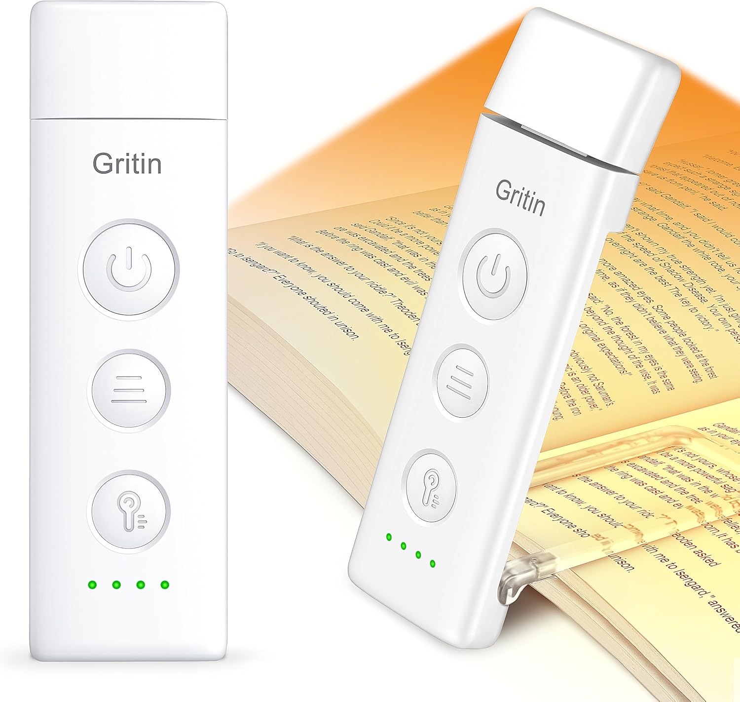 Gritin Lampka do Czytania z Klipsem, akumulatorowa, USB-C