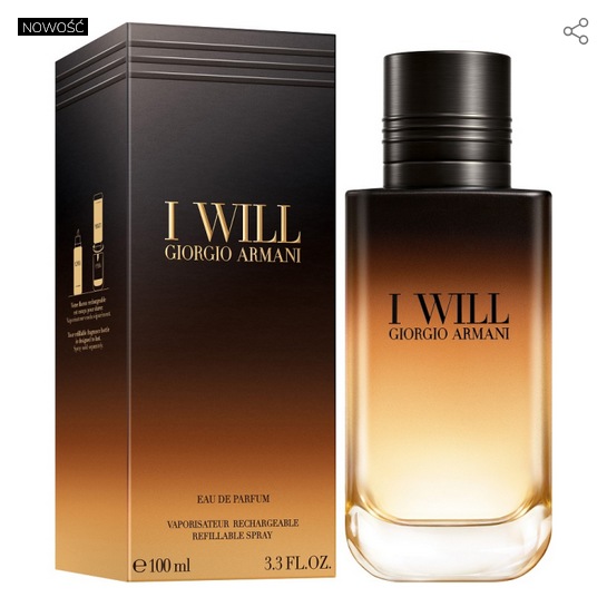 Armani I Will Eau de Parfum Perfumy dla mężczyzn, 100 ML (NOWOŚĆ 2026)