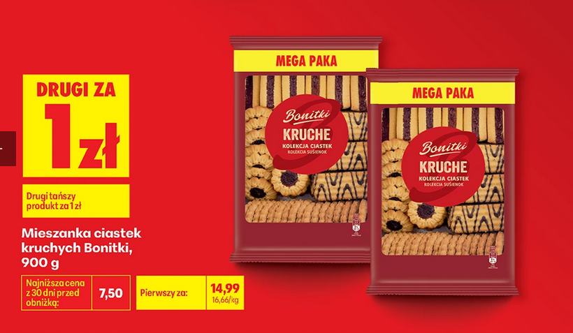Mieszanka ciastek kruchych Bonitki, 900g (przy zakupie 2 op.) - Biedronka