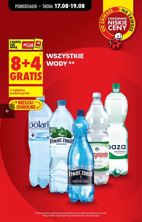 Wszystkie wody gazowane i niegazowane (8+4 GRATIS) - Biedronka