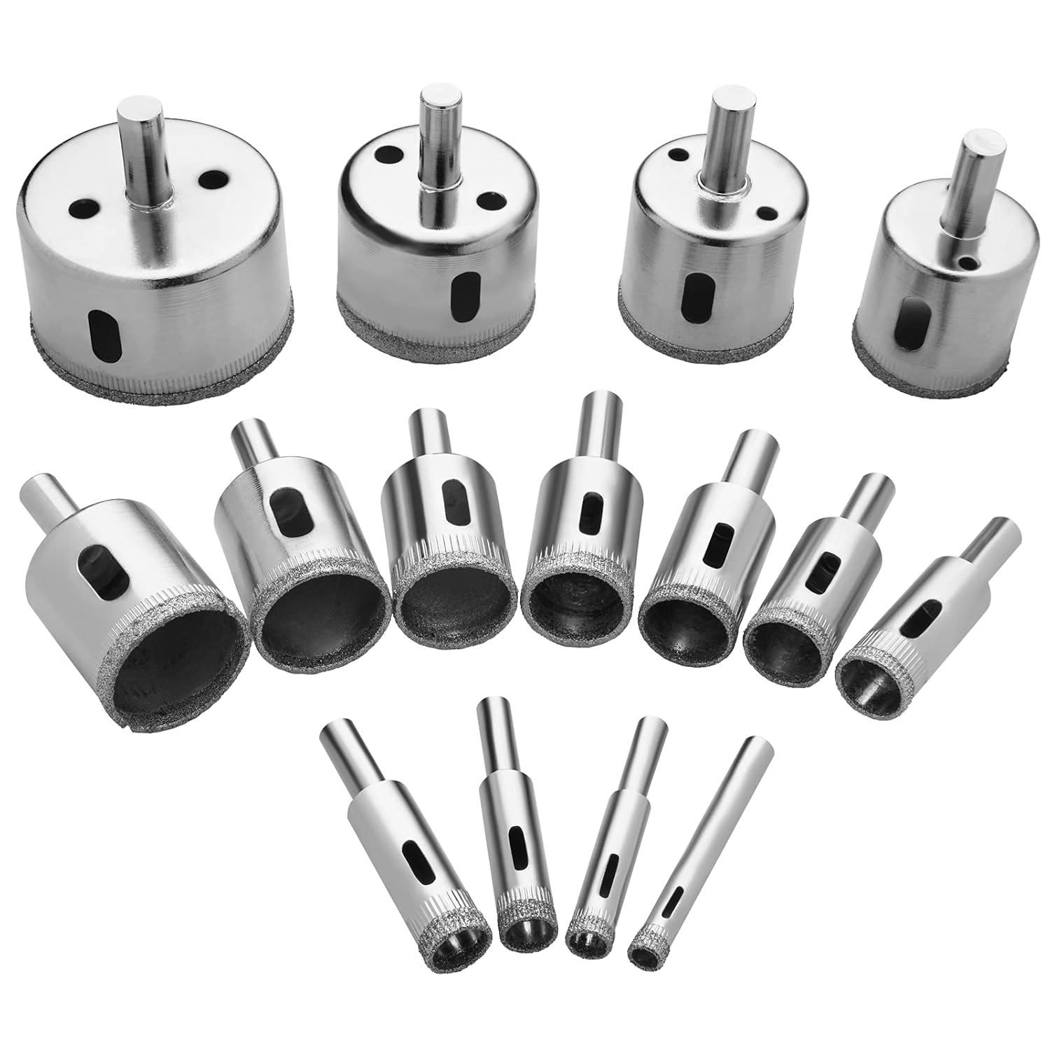 Flintronic, otwornice diamentowe, 15 sztuk, ze stali węglowej 8mm-50mm