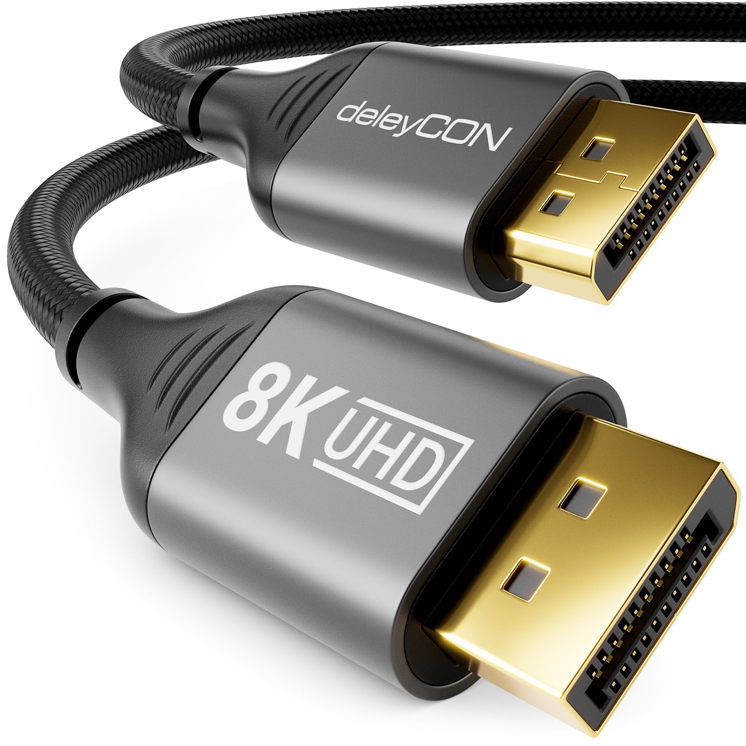 Kable deleyCON 2m 8K Kabel DisplayPort (8K@60Hz 4K@165Hz 2K@360Hz) UHD WQHD HDR HDCP 2.2 DisplayPort, 2 metry