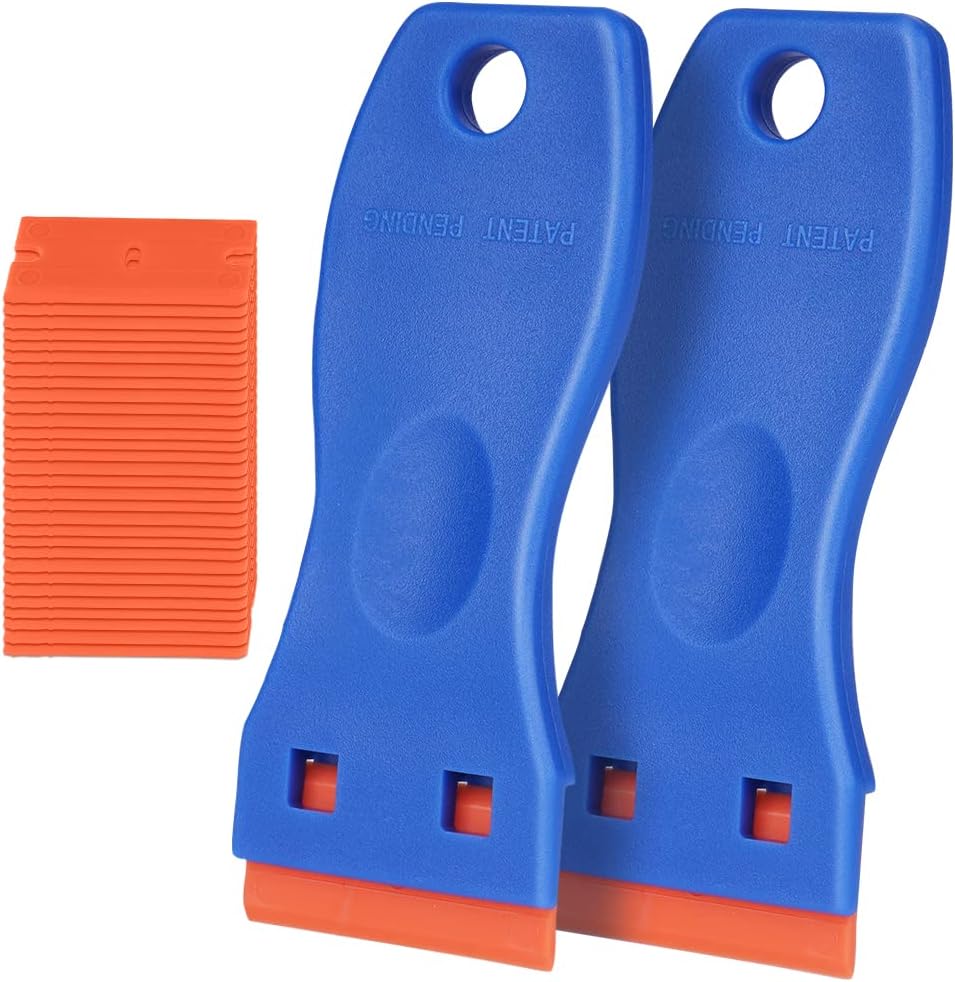Flintronic 2-częściowy zestaw skrobaków z tworzywa sztucznego z 30 szt. plastikowymi ostrzami