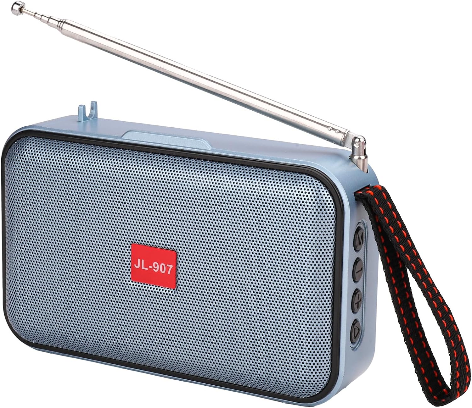 Przenośny głośnik Bluetooth z zasilaniem słonecznym (radio FM, wejście AUX, kabel ładujący USB-C, 10 W), Niebieski