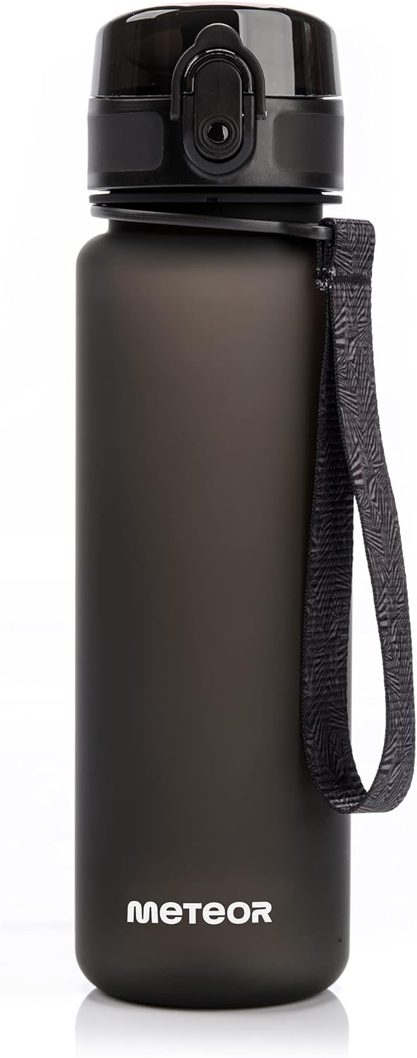 Butelka sportowa na wodę Meteor Tritan, 500 ML, bez BPA, z blokadą, sitkiem i miarką