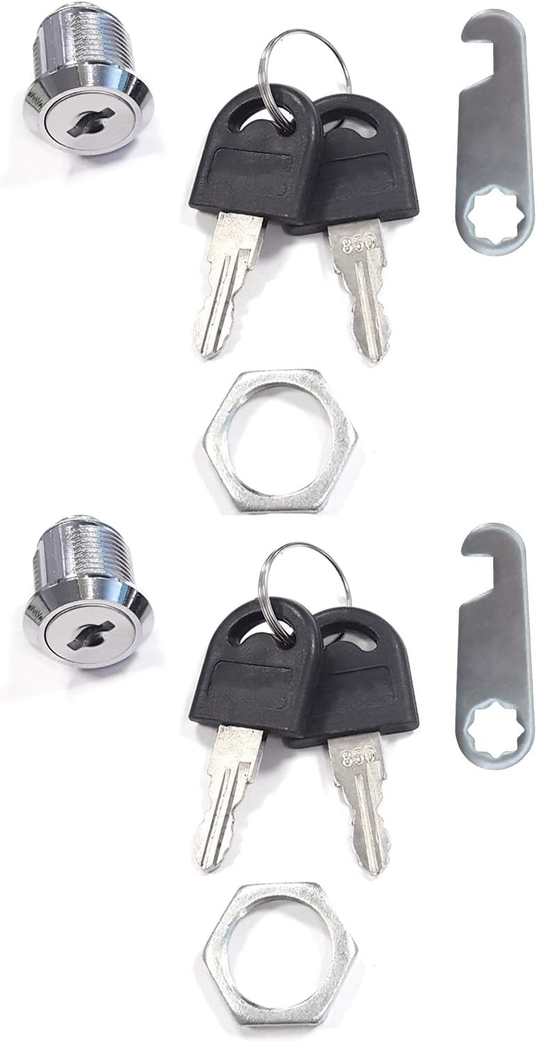 COM-FOUR® 2x zamki do skrzynek pocztowych, z kluczem, 16mm V1