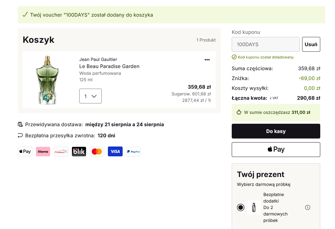 Jean Paul Gaultier Le Beau Paradise Garden  Woda perfumowana dla mężczyzn, 125 ML