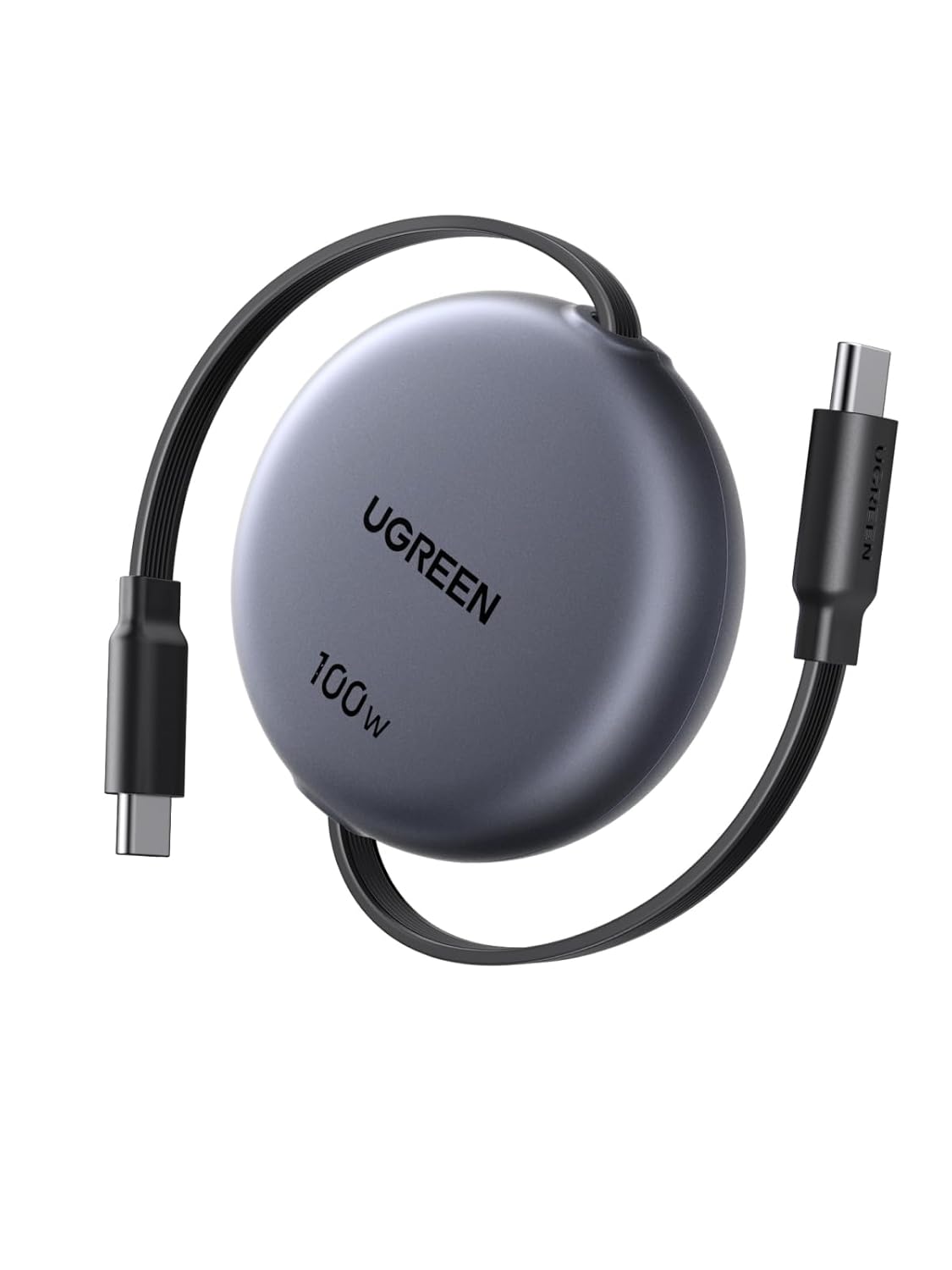 UGREEN kabel do ładowania, 100W, 1M, USB-C, PD 3.0, PPS, zwijany, Szary
