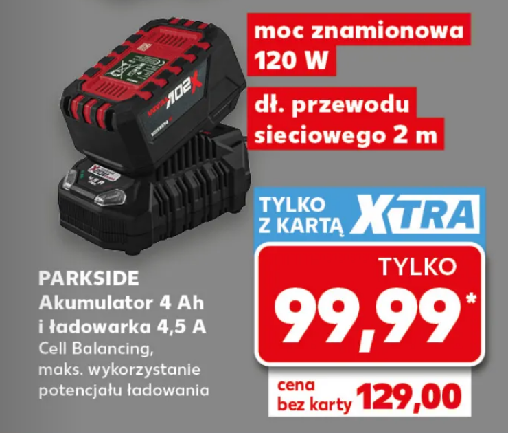 ZESTAW STARTOWY PARKSIDE: Akumulator 4Ah i ładowarka 4.5A Cell Balancing - Kaufland