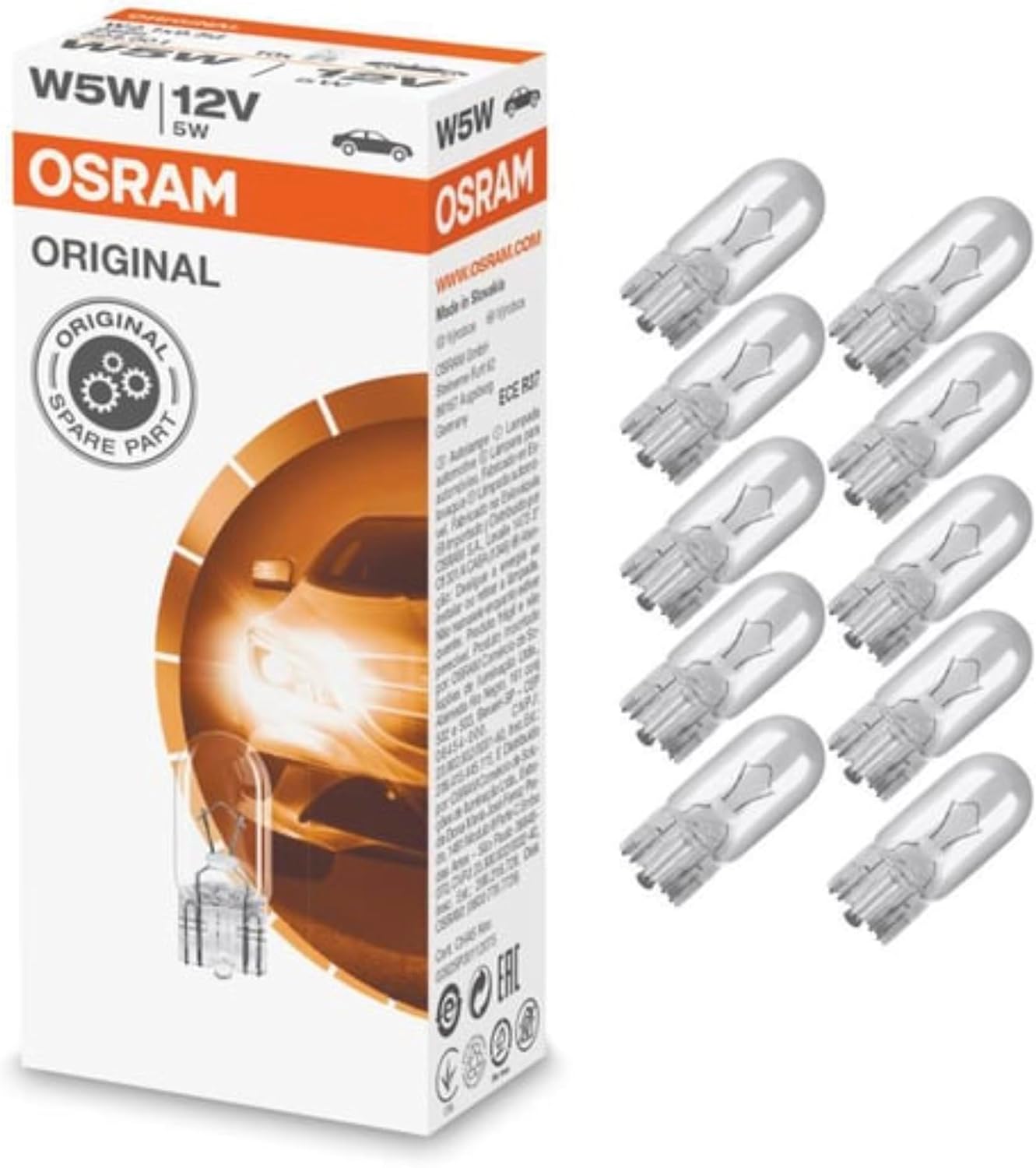 10 SZTUK - OSRAM 2825.TP Żarówka Samochodowa W5W, 12V, 5W