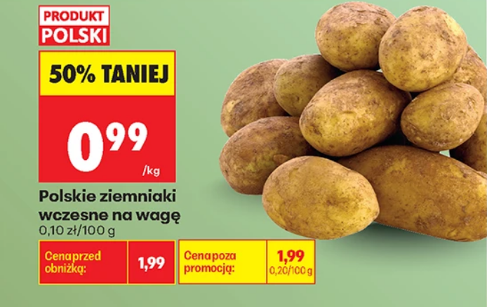 Polskie ziemniaki wczesne, na wagę, 1kg - Biedronka